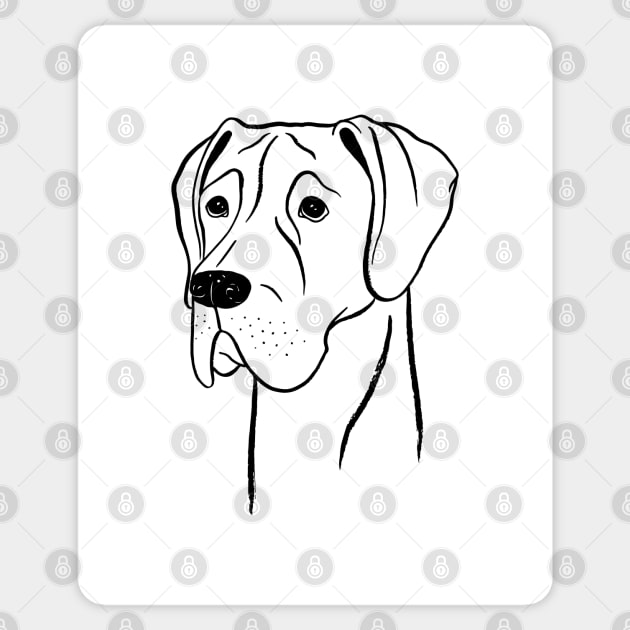 Great Dane (Black and White) Sticker by illucalliart